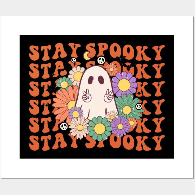 Stay Spooky Groovy Halloween Wall Art by UniqueBoutiqueTheArt